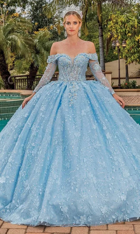 Dancing Queen 1890 - Illusion Long Sleeve Ballgown