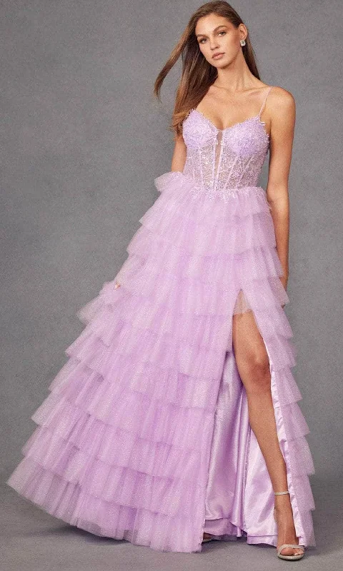 Juliet Dresses JT2458A - Tiered Ruffle Prom Gown