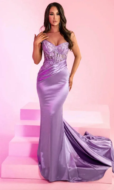 Portia and Scarlett PS24158 - Pleated Waist Mermaid Prom Dress