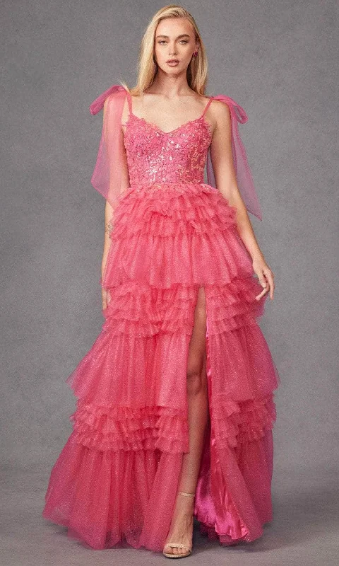 Juliet Dresses JT2465A - Embellished V-Neck Prom Gown