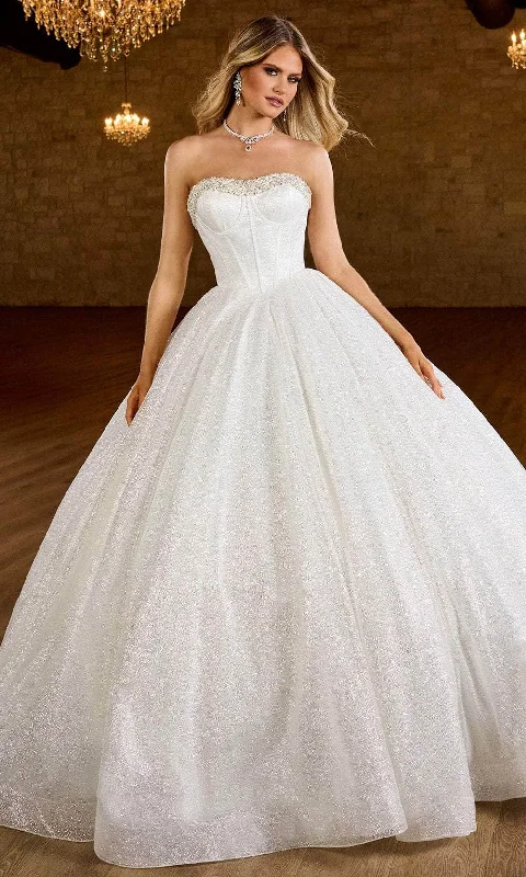 Rachel Allan Bridal RB6149 - Glittered Strapless Bridal Ballgown