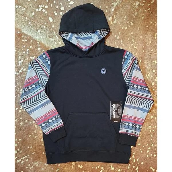 Hooey Youth “Acuna” Black Aztec Hoodie HH1176BKBL-Y