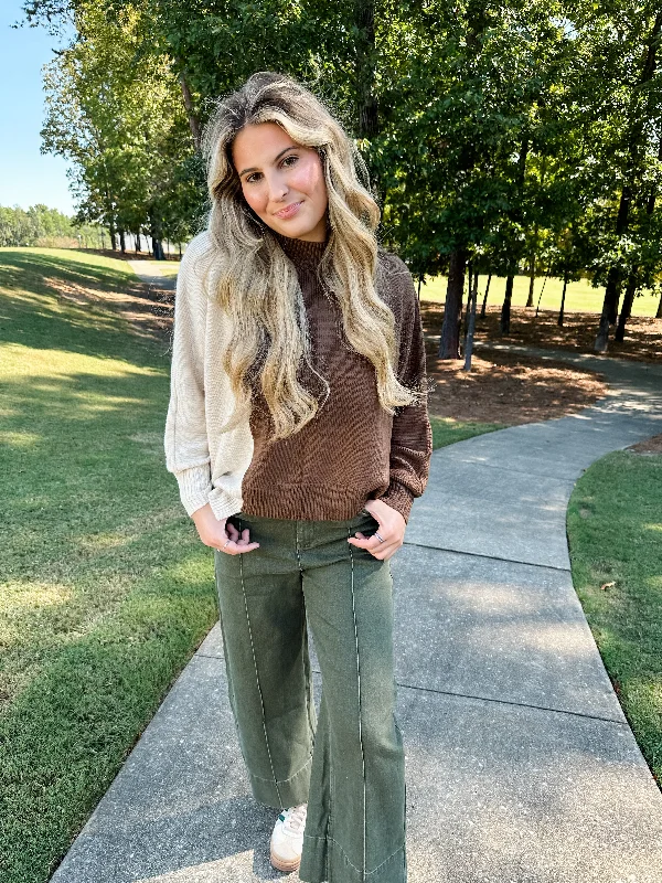 Color Block Asymmetrical Sweater