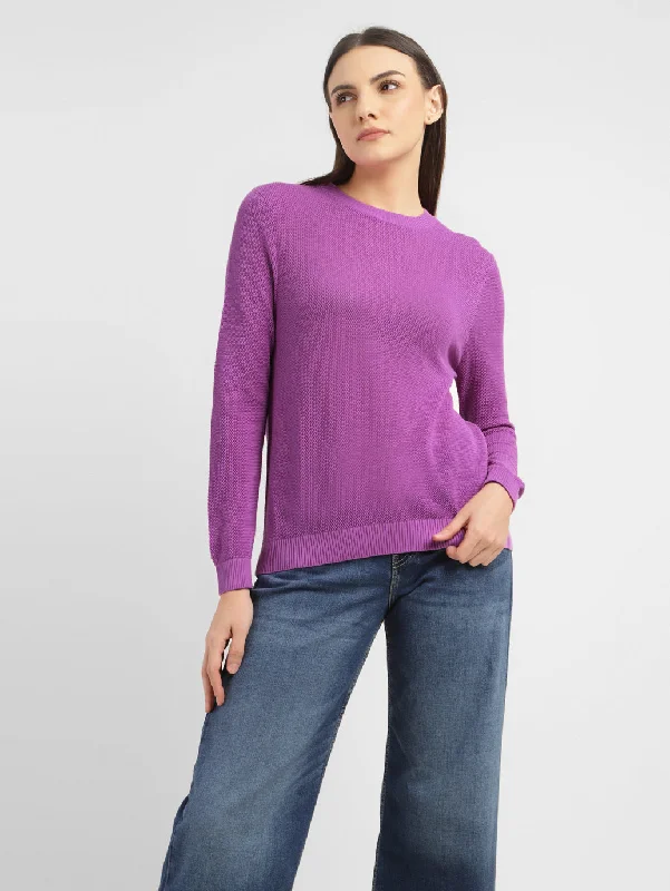 Women's Solid Round Neck Sweater