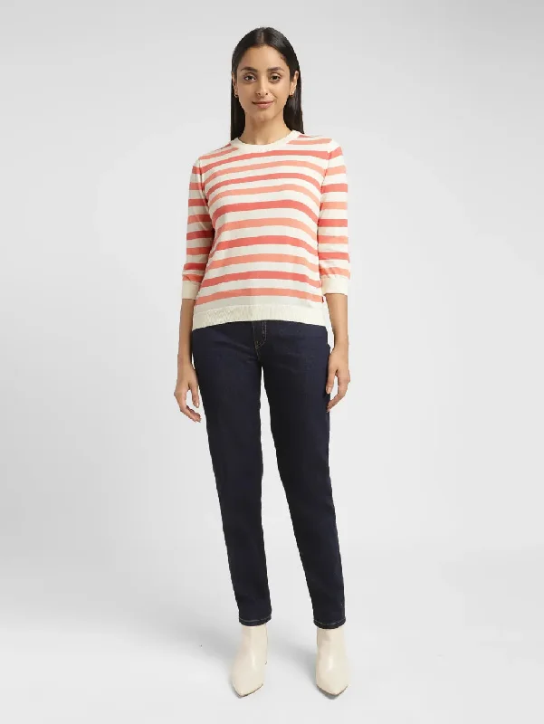 Women's Striped Crew Neck Pullover