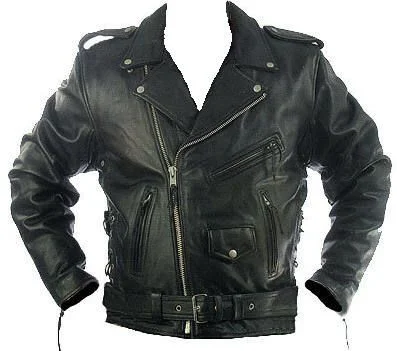 Authentic Highway Patrol Leather Jacket with silver Hardware