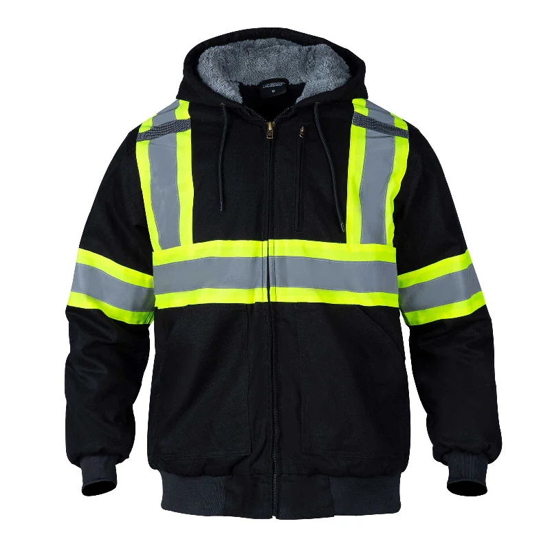 JK2203 Hi Vis Water Resistant Thermal Work Safety Canvas Winter Jacket