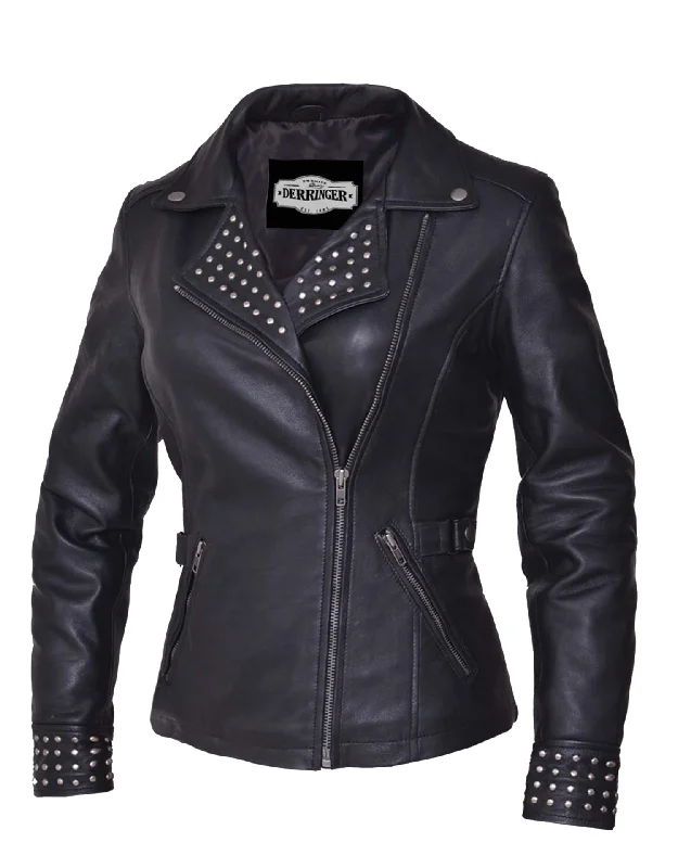 Ladies Derringer Lambskin Leather Jacket