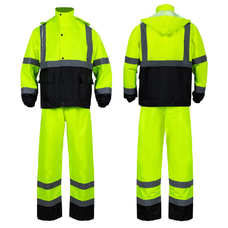 RT1005 Hi Vis 300D Oxford Reflective Rain Jackets & Pants