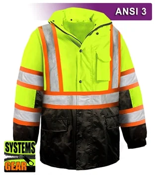 Safety DOT Jacket: Hi Vis Parka: Breathable Waterproof Hooded