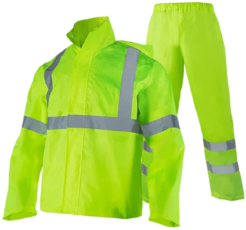 SR1000 Class 3 Hi Vis Rain Jacket Pants Waterproof Work Gear Suit