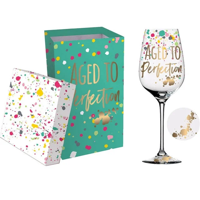 Aged to Perfection 12 oz. Wine Glass with Box