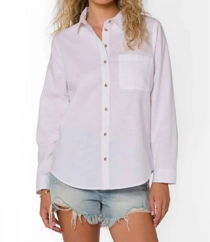 Belle Button Up Shirt In White