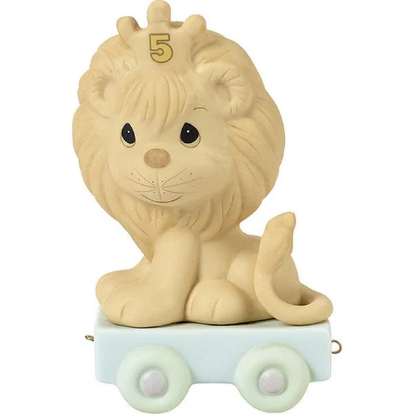 Birthday Train Age 5 This Day Is Something To Roar About Bisque Porcelain Figurine