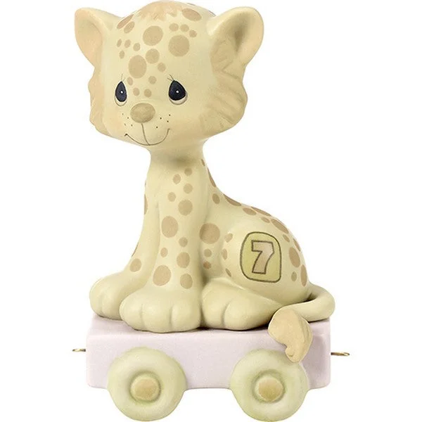 Birthday Train Age 7 Wishing You Grr-Eatness Bisque Porcelain Figurine