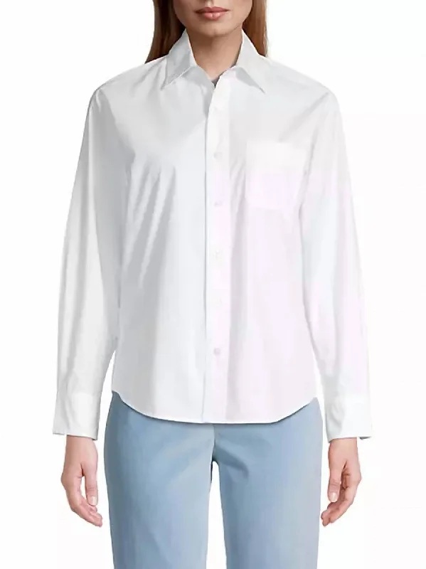 Button Down Cotton Shirt In White