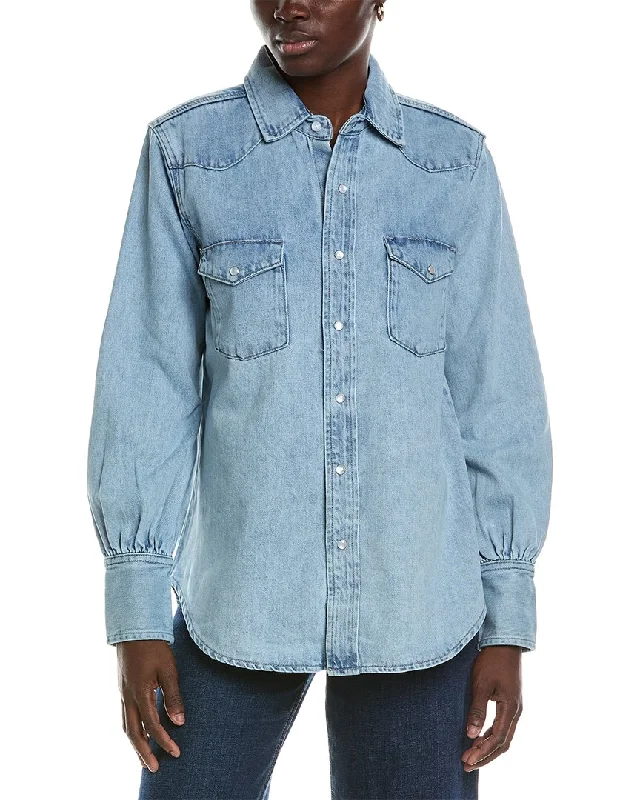 Chaser Garment-Dyed Denim Elk Button-Down Shirt