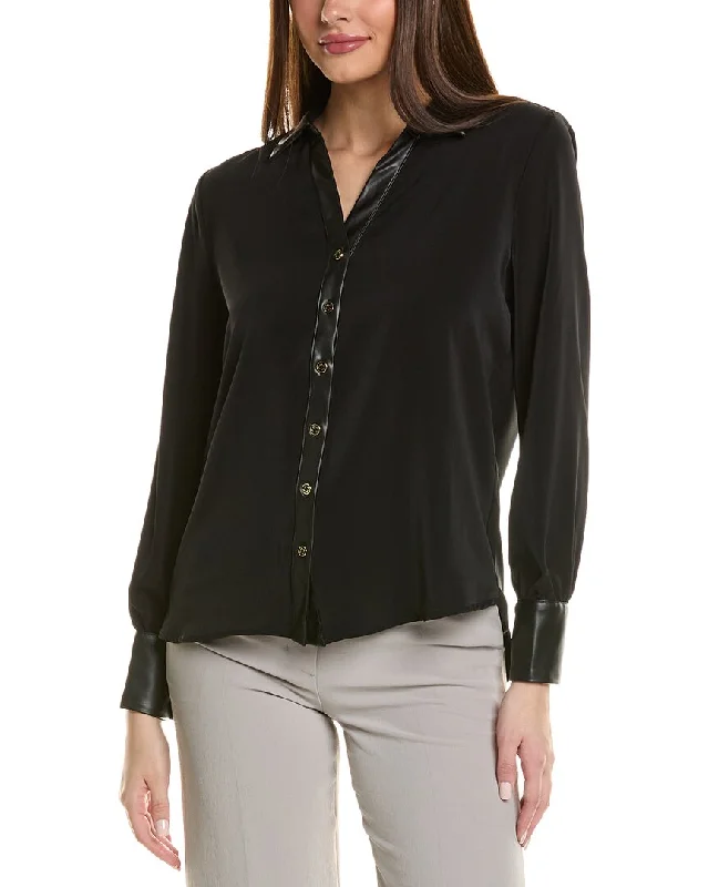 Ellen Tracy Contrast Trim Shirt