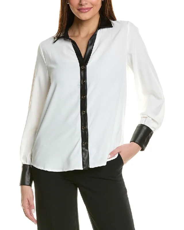 Ellen Tracy Contrast Trim Shirt