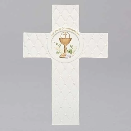 First Communion Quilted Porcelain Cross