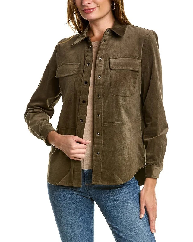 Jones New York Corduroy Snap Front Utility Shirt