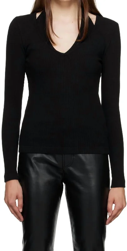 Livi Long Sleeves Top In Black