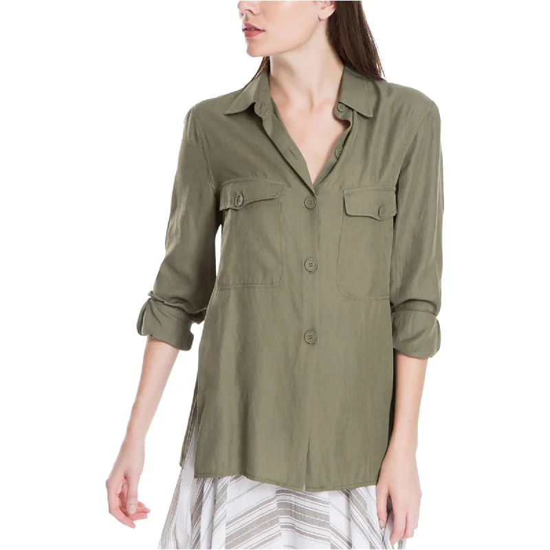 Max Studio London Womens Utility Button Up Shirt