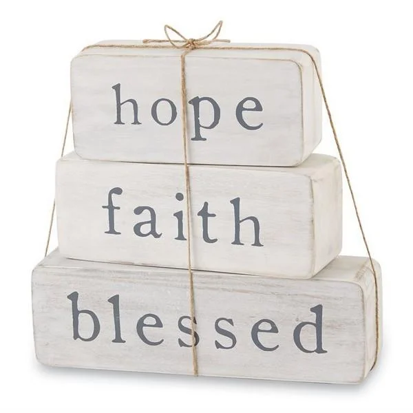 Mud Pie HOPE FAITH BLESSED BLOCKS