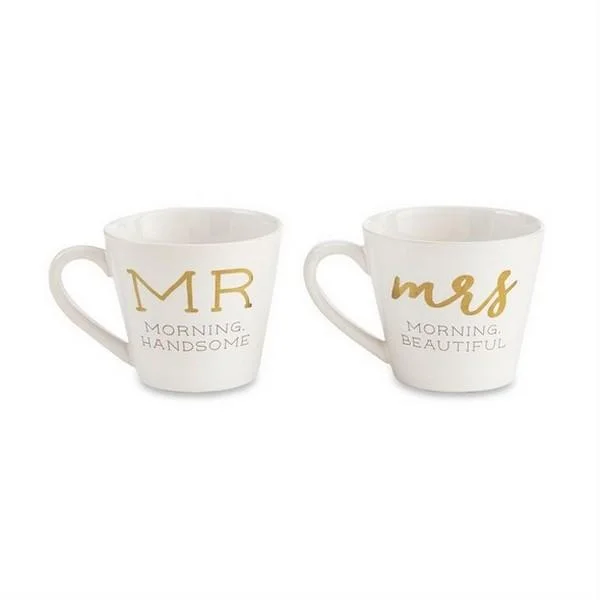 Mud Pie Mr. & Mrs. Boxed Mug Set