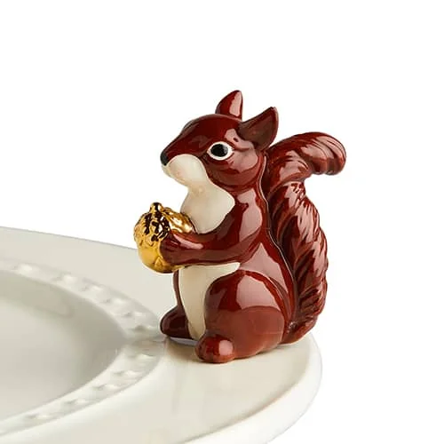 Nora Fleming Mini Mr. Squirrel with Gold Acorn