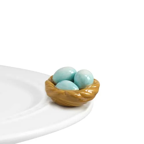 Nora Fleming Mini Robin's Blue Eggs in Nest