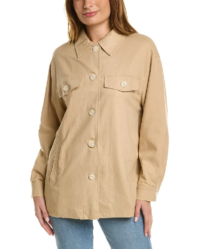 REVERIEE Linen-Blend Overshirt