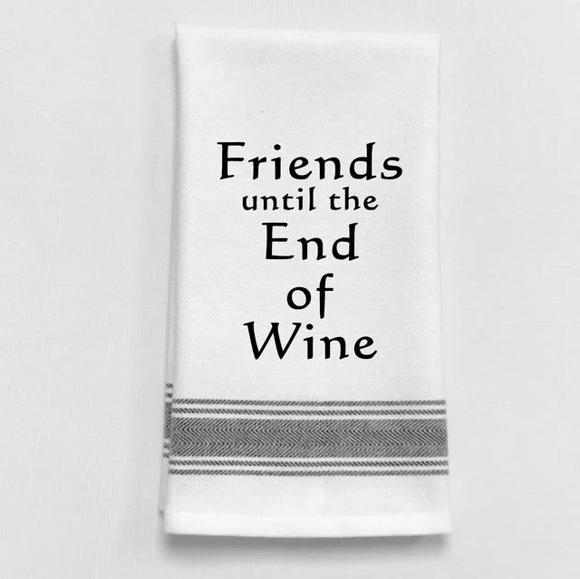 Kitchen Towel "Friends until the End of Wine"