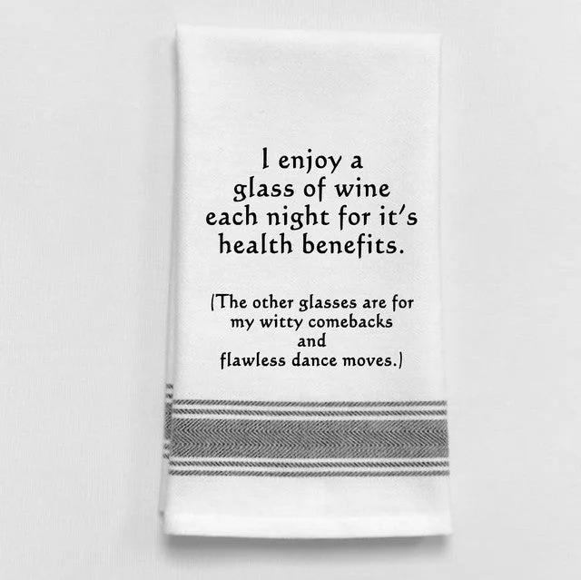 Kitchen Towel "Wine for Health Benefits"