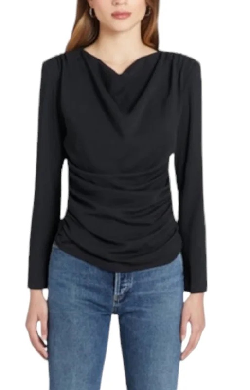 Long Sleeves Fersia Top In Blk