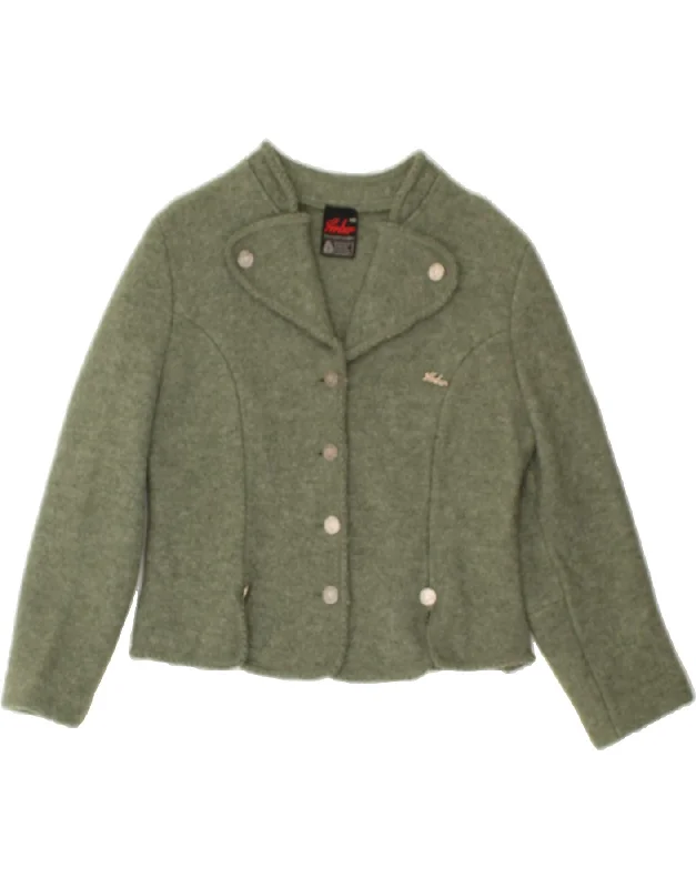 ARBEP Womens 4 Button Blazer Jacket EU 46 XL Green Wool