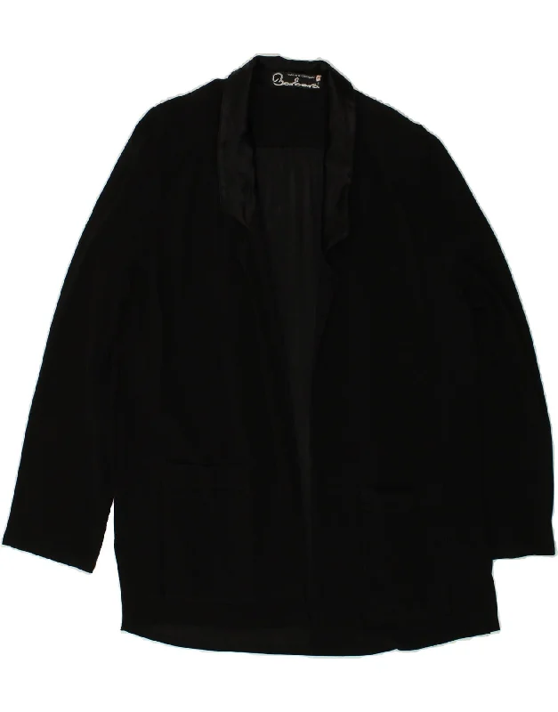 BARBARA Womens Loose Fit Blazer Jacket EU 36 Small Black Acetate