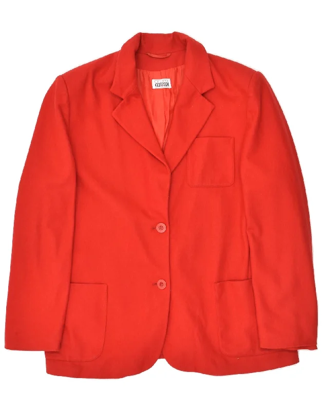 CRISTALDI Womens 2 Button Blazer Jacket UK 14 Medium Red