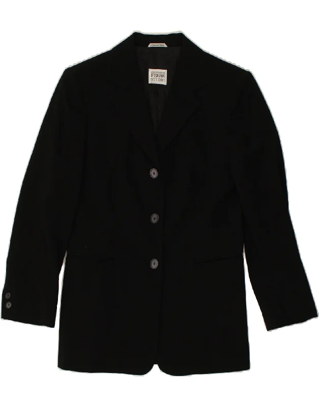 GIANFRANCO FERRE Womens 3 Button Blazer Jacket UK 12 Medium Black