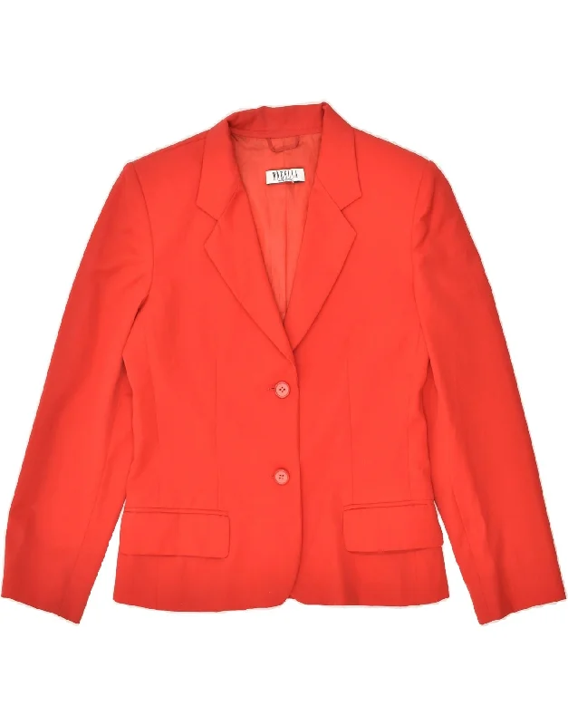 MARELLA Womens 2 Button Blazer Jacket UK 10 Small Red Virgin Wool