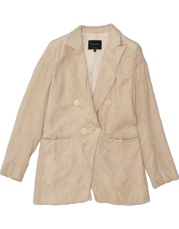 MASSIMO DUTTI Womens Double Breasted Blazer Jacket EU 38 Small Beige