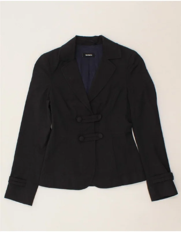 MAX & CO. Womens Double Breasted Blazer Jacket UK 6 XS Navy Blue Cotton