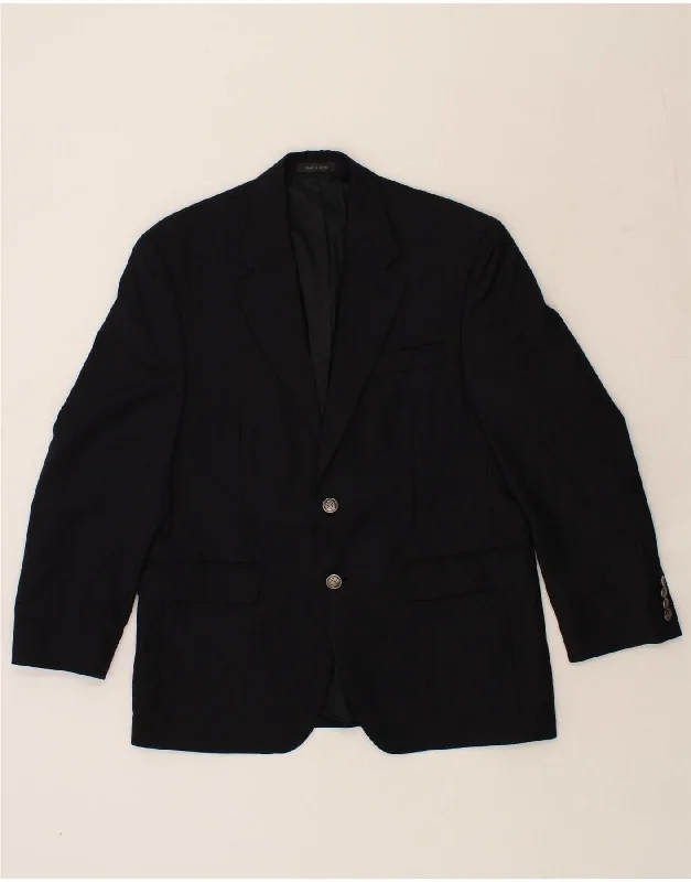 MICHAEL KORS Womens 2 Button Blazer Jacket UK 38 Medium Black Wool