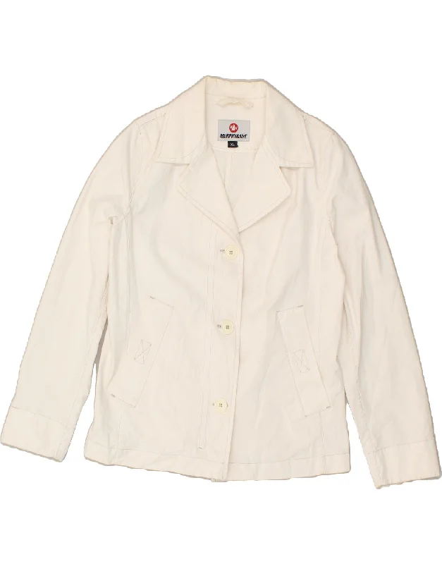 MURPHY & NYE Womens 3 Button Blazer Jacket UK 18 XL White Cotton