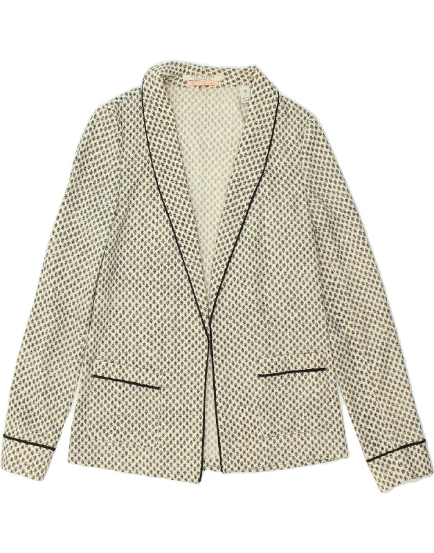 SCOTCH & SODA Womens Blazer Jacket US 1 XS Beige Spotted Polyester