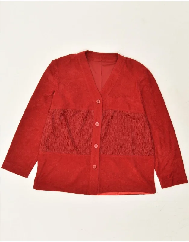 VINTAGE Womens 4 Button Blazer Jacket UK 16 Large Red