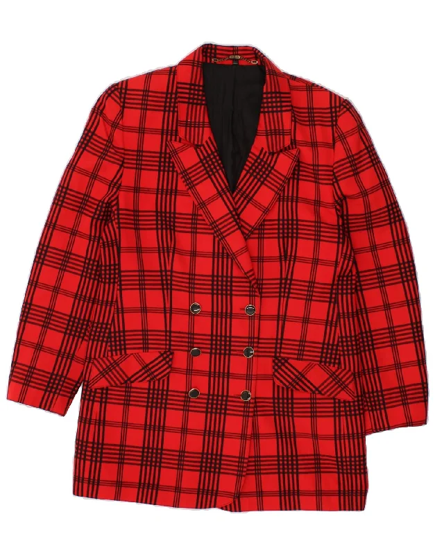 YOUR SIXTH SENSE Womens Double Breasted Blazer Jacket EU 40 Medium Red