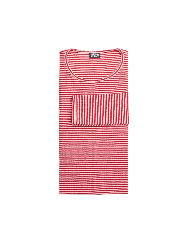 101 Fine Stripe, Red/Ecru