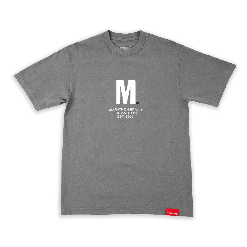 Big M. T-Shirt - Slate Grey/White