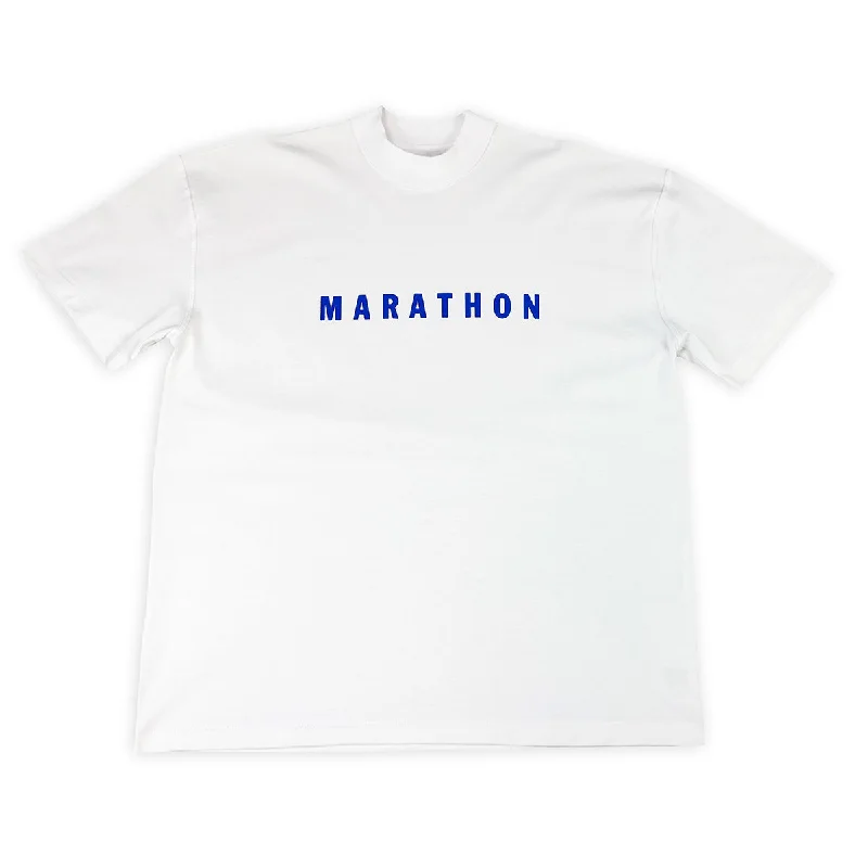 Marathon Hero T-Shirt (Ultra Oversized) - White/Navy